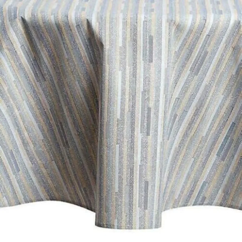 Twill Striped Laminated Fabric Dinner Table Tablecloth 60